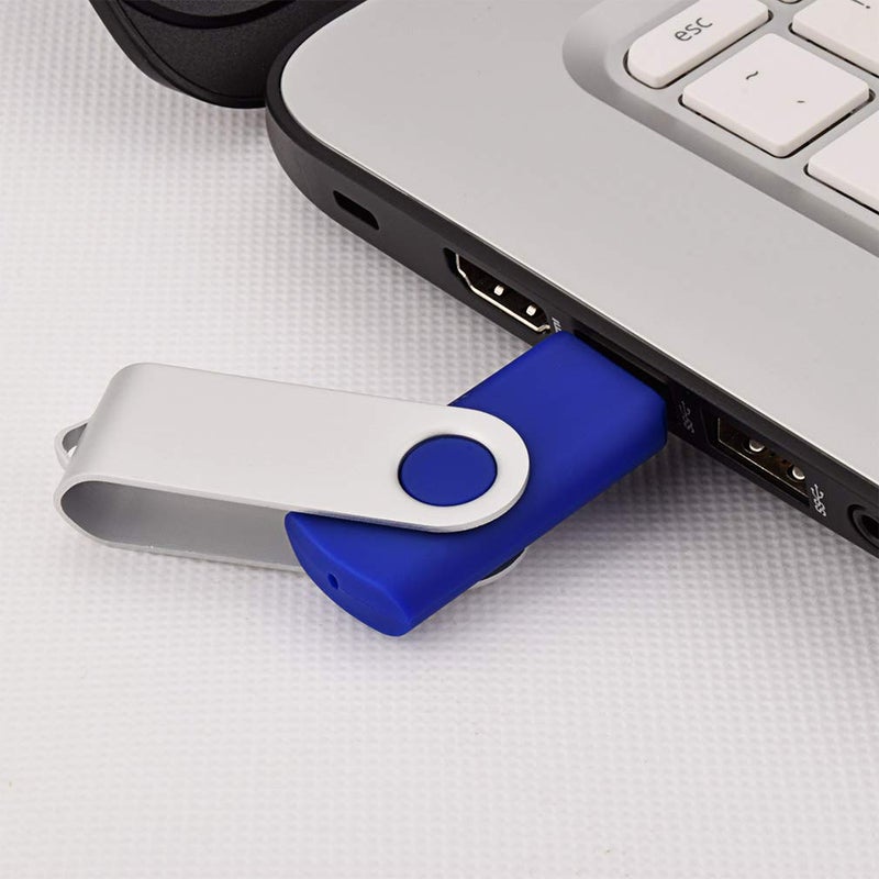 KOOTION 10 Pack 4 GB USB Flash Drive 4gb Flash Drives Keychain Thumb Drive Swivel Memory Stick Blue - Image 5